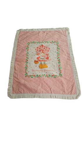 Vintage Strawberry Shortcake Polka Dot Quilt/ Throw /Crib Blanket 46" X 37" - Picture 8 of 16