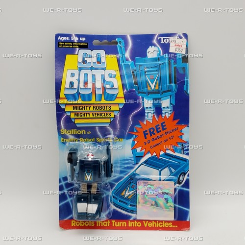 Go Bots Stallion 49 Enemy Robot Sports Car Action Figure and 3D Sticker NEW - Picture 2 of 7