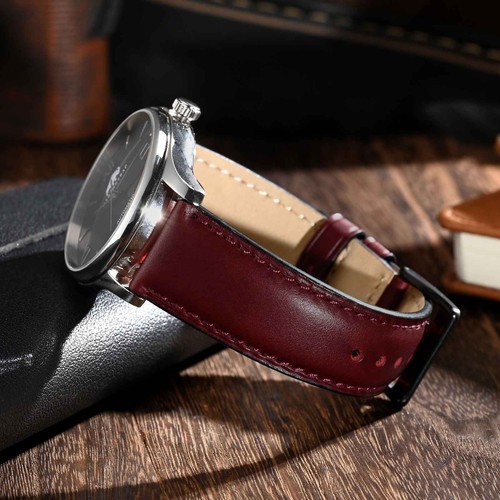 Leder Uhrenarmband - Square Tail Style, 18 mm 20 mm 22 mm Breite Band, Schnellverschluss - Bild 23 von 48