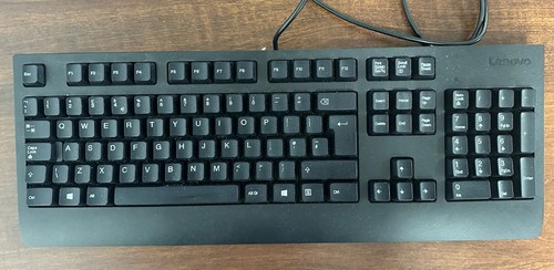 Lenovo USB Wired Keyboard KU-1619 - Black - Plug & Play - UK Layout - Picture 1 of 3
