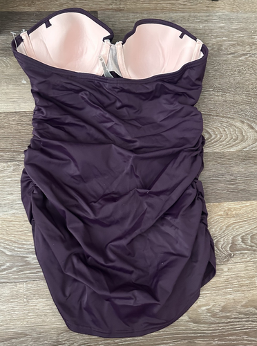 Victoria’s Secret Tankini Swim Top Full Length Padded Push-Up Wire Purple 34B - Picture 4 of 6