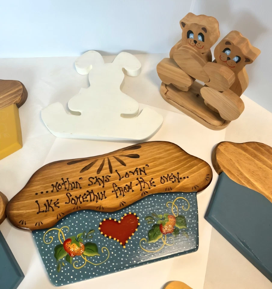 8 piezas recortes de madera sin terminar formas primitivas de campo pintura artesanía decoración Foto 3 de 4