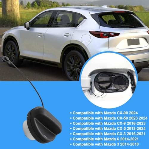 Car Gas Cap Fuel Tank Filler Cap Compatible with Mazda 3 6 CX-3 CX-9 CX-5 - Picture 3 of 8