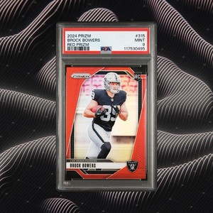 2024 Panini Prizm Brock Bowers True Red Retail Prizm (RC) #315 SSP PSA 9 💀🚀