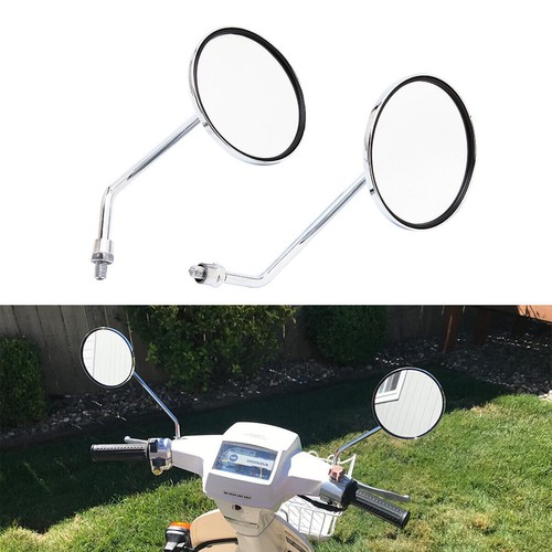 For Triumph Bonneville T100 Motorcycle Side Rear View Mirrors 10mm Chrome Round - Picture 11 of 11