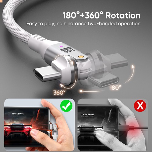 Câble de Données Charge Rapide 240W Type-C Plomb pour Samsung S25 Edge S24 FE S23 Ultra - Photo 5 sur 15