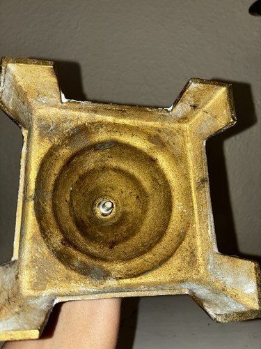 Centrotavola alto portacandele conico ottone vintage vittoriano - Foto 4 di 12