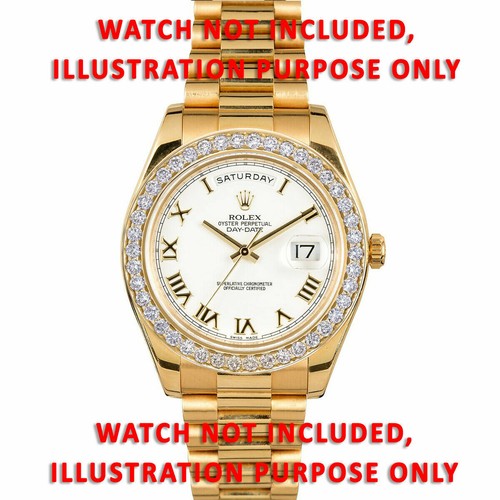 3KT 18K PERLEN SET 18K GELB NATÜRLICHER DIAMANT LÜNETTE FÜR ROLEX DATEJUST 41MM 126303 - Bild 6 von 6