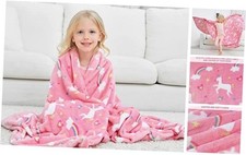 Unicorn Blanket for Girls, Kids Throw Blanket for Boys 50"x60" Pink Unicorn