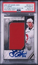 T.J. Oshie Signed 2021 SP Game Used PSA/DNA Auto 10 #BYSCTO Banner Year Patch
