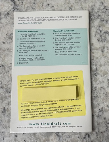 Final Draft Version 7 Pro Scriptwriting Movies Software ACADEMIC Version - Picture 4 of 5