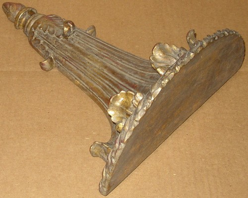 14" High Gold Gilt Patina Look Florentine Style Wall Sconce Corbel Shelf *FANCY* - Picture 5 of 7