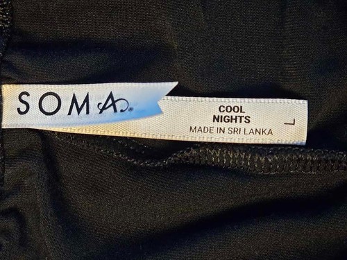 Soma Cool Nights PJ Drawstring Pants / Bottoms Only Solid Black Women's Large - Picture 6 of 7