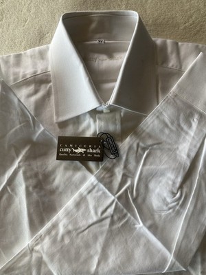 NWT Cutty Shark Dress Shirt Mens Size 17.5 44. White Long Sleeves. Made in Italy