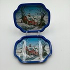 2 VTG Hartin Metal / Tin Snack Trays (2) 8”Wx 6.5” T