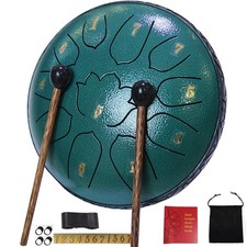 Rain Drum for Outside Garden, 6-Inch Steel Tongue Drum with 11 Notes, Percuss...