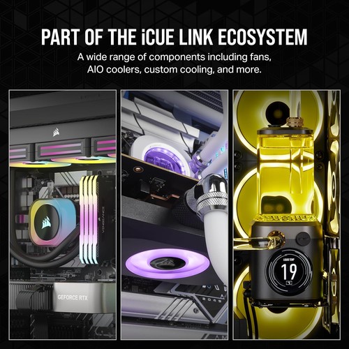 Corsair iCUE Link RX140 RGB Gehäuselüfter 140mm Starterkit Schwarz Packung mit 2 - Afbeelding 3 van 8