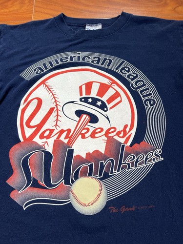VTG 1993 New York Yankees MLB Baseball The Game Big Logo Graphic Shirt USA XL - Picture 2 of 8