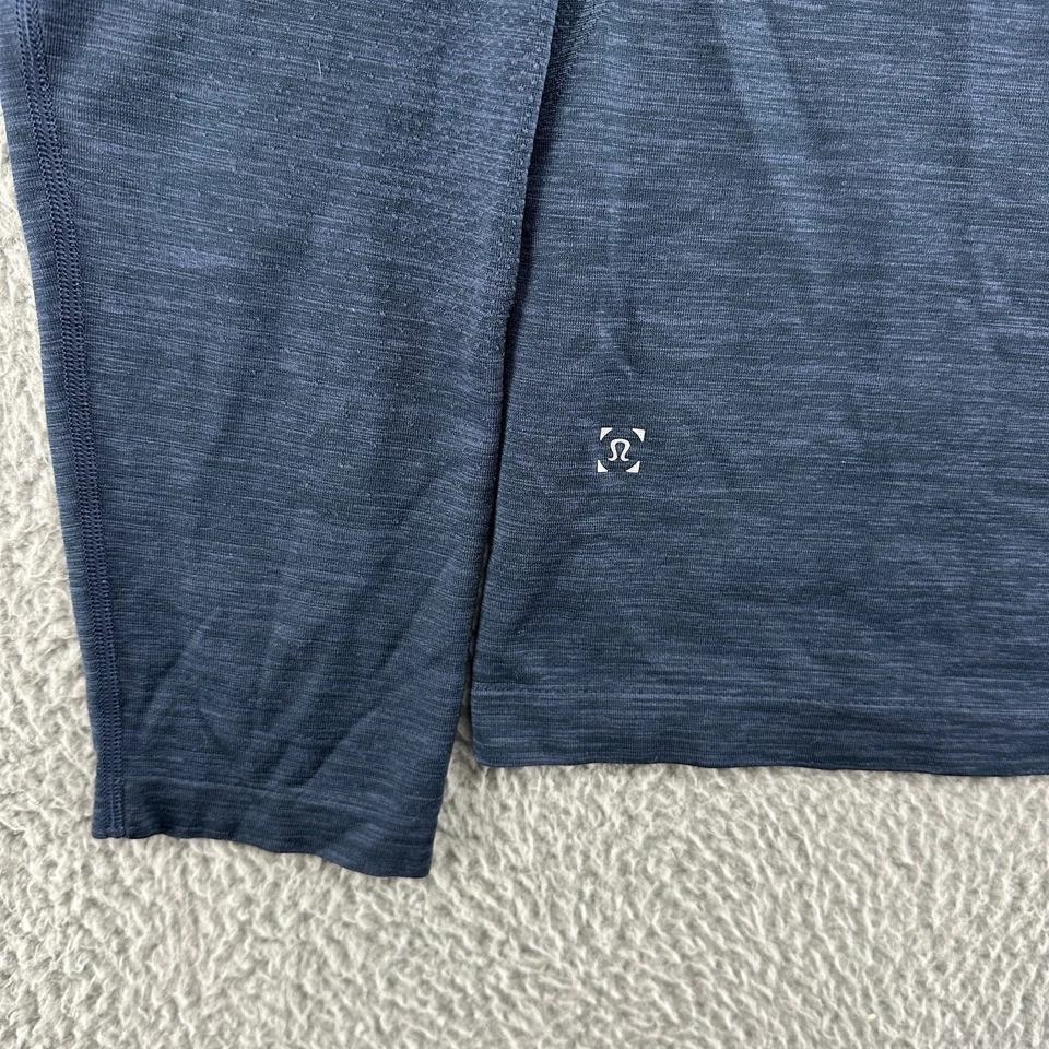 Camisa Lululemon Para Hombres Grande L Azul Metal Vent Tech 1/2 Cremallera Manga Larga Camisa Gimnasio Foto 3 de 4