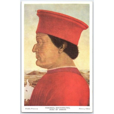 Postcard Federigo Montefeltro Duke of Urbino Florence Uffizi Italy