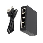 1 to 4 Ways 1000Mbps Black RJ45 Splitter Connector Adapter Fit For PC Laptop