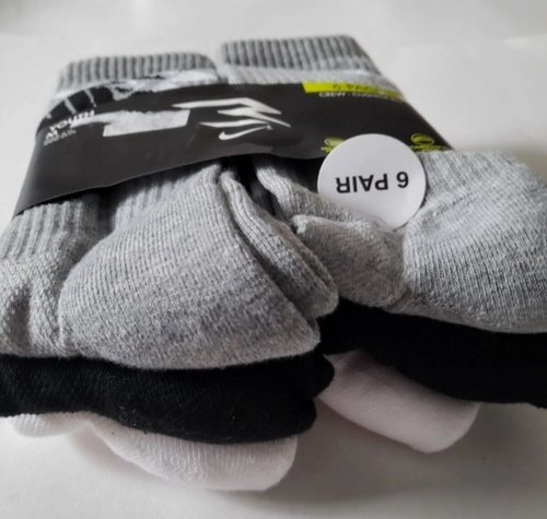 Nike 3Marcas Paquete de 6 Calcetines Crew 6pk Todos los días Calcetines Deportivos Acolchados Talla M 6-8 5Y-7 - Imagen 2 de 9