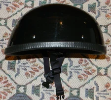 Lightest Motorcycle DOT Black Beanie Half Helmet Cap Skid Scooter Chopper