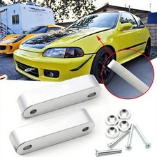 For Acura Integra Honda CRX Civic JDM PASSWORD Silver Billet Hood Spacer Riser