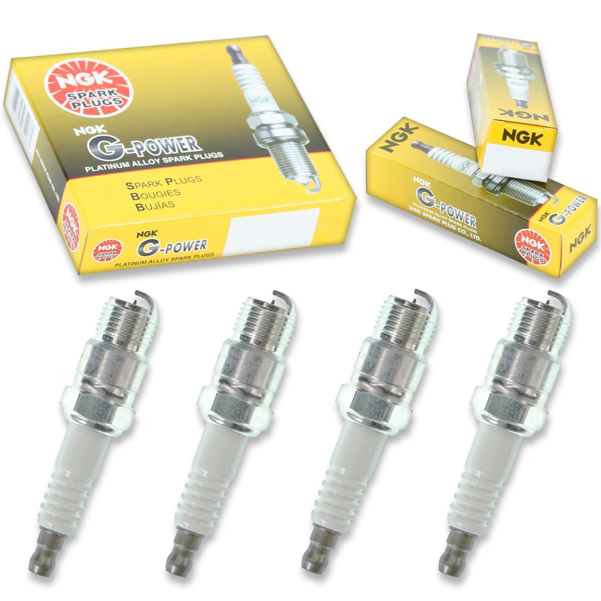 4pcs NGK 2953 G-Power YR5GP Inboard Marine Spark Plug Tune Up Kit Set cg