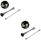 2 PCS Stainless Steel Stirrer Muddler for Cocktails Set Mixing Spoon