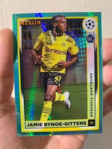 2022-23 Topps Chrome Merlin UEFA Jamie Bynoe-Gittens #31 RC Aqua Prism Refractor