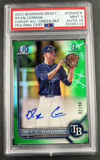 2022 Bowman Chrome 1st Ryan Cermak #CDA-RCK Tampa Bay Rays Green AUTO /99 PSA 9