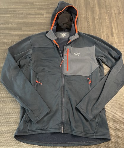 Arc'teryx Fortrez Hoody Jacke Polartec Fleece gefüttert Kapuze blau rot Gr. M