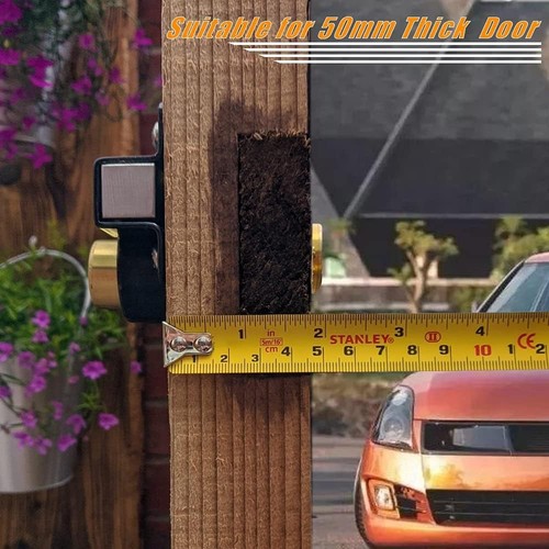 Barn Door Lock, 2", Fence Gate Double Sided Latch, 2 Inch, Black  - Picture 5 of 6