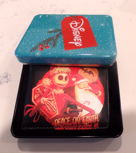 DISNEY, MEN'S WALLET, NEW IN TIN, CHRISTMAS, PEACE ON EARTH - Picture 1 of 8