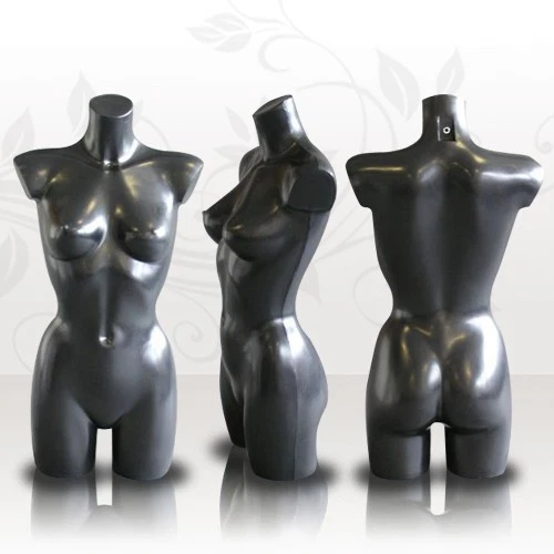 THE SHOPFITTING SHOP Mannequin Torse Femme En Argent De Haute Qualité Pour Affichage De Buste