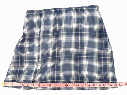 American Eagle Skirt Womens S Blue White Plaid Straight Short Light Lined Preown - Picture 10 of 13