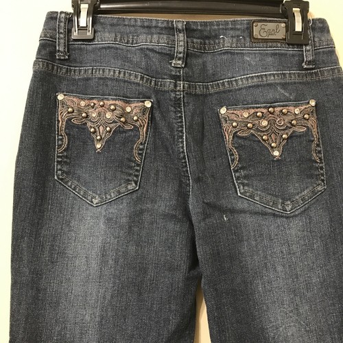 EARL JEAN Damen Stretch Stiefel BLING Strass Taschen Größe 6P 29W x 28"L - Bild 6 von 10