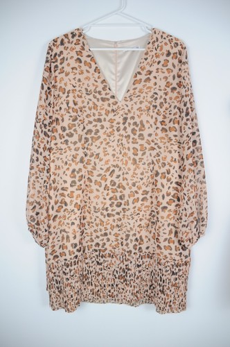 Cooper St Dress Womens Size 20 Brown Leopard Long Sleeve V Neck Shift - Picture 7 of 14