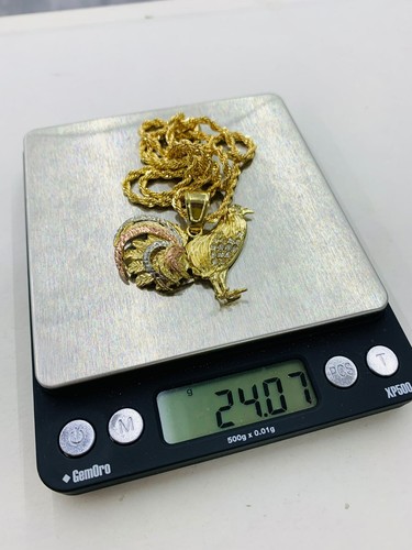 Mens Rope Chain Chicken Rooster Pendant Necklace 24" for Good Luck & Protection - Picture 8 of 8