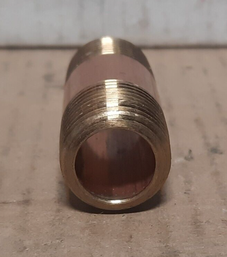 STRAIGHT BRASS FITTING (1/2” NPTF BOTH ENDS, .565” ID, .830” OD, 2.04” LG) X111T - Picture 2 of 4
