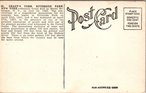 AK New York City General Grants Grabdenkmal ungelaufen 1910 SS - Bild 2 von 2