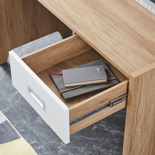 Computer Desk Storage Drawer Oak Effect White Home Office Furniture Workstation - Picture 3 of 7