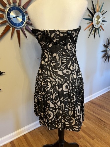 Diane Von Furstenberg Size 0 T am Tam Mini Strapless Linen Dress Beaded - Picture 4 of 13