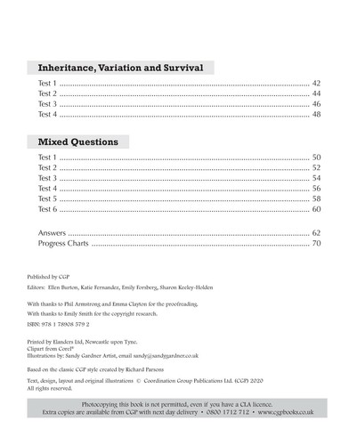 New KS3 Biology 10-Minute Tests (with answers) KS3 by CGP Books New Book - Picture 3 of 4