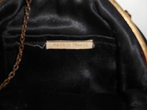 VINTAGE EMBROIDERED BLACK WITH FLORAL PATTERN CLUTCH PURSE. MADE IN FRANCE - Picture 22 of 24