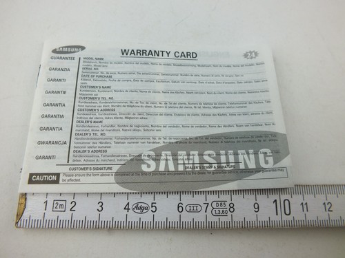 Oryginalna karta gwarancyjna Samsung Info reklama Gwarancja Warunki E F D GR PL S I - Zdjęcie 6 z 10