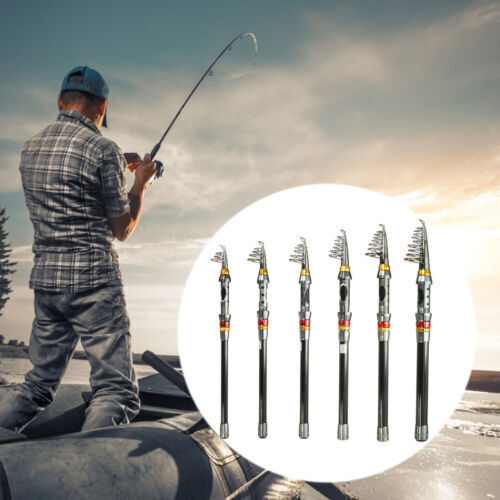 Carbon Fiber Fishing Rod Telescopic Travel Freshwater Spinning Pole Saltwater - Foto 11 di 12