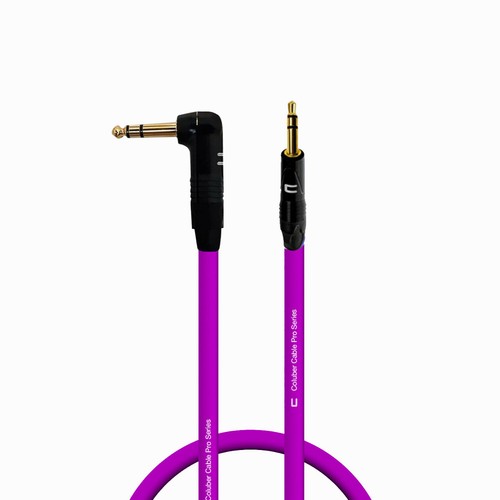 Right Angle 1/4" TRS to 3.5 Balanced Cable Custom Length, Color Stereo Connector - Picture 15 of 18