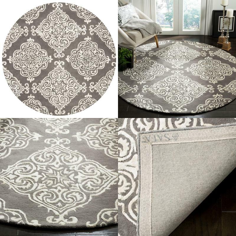 Glamour Dark Gray Ivory 6 Ft X Round Area Rug For - Dark Gray And Ivory Area Rug Glamour Dark Gray Ivory 6 Ft X Round Area Rug For - Dark Gray And Ivory Area Rug
